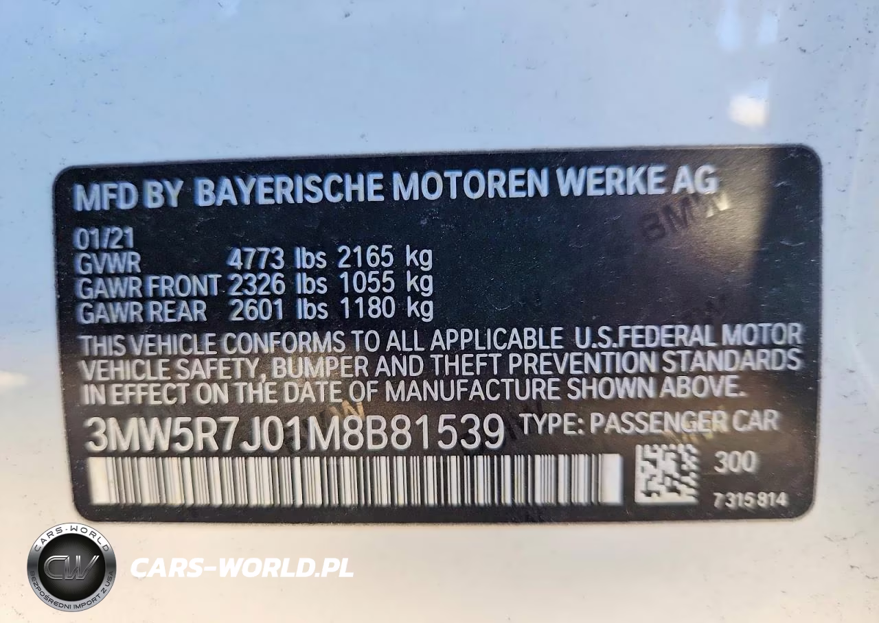 2021 BMW 330Xi VIN:3MW5R7J01M8B81539 - 12