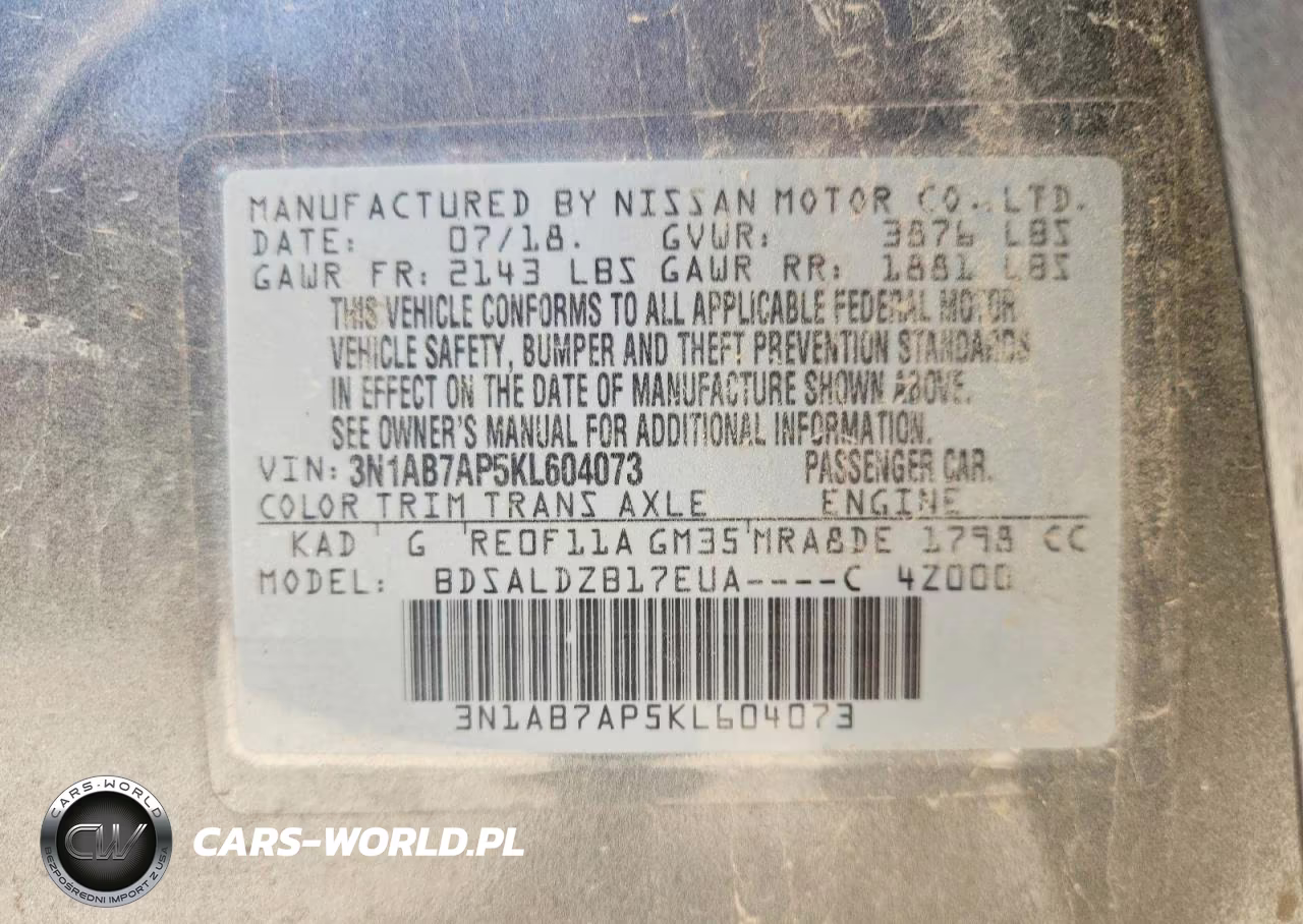 2019 Nissan Sentra Sv VIN:3N1AB7AP5KL604073 - 13