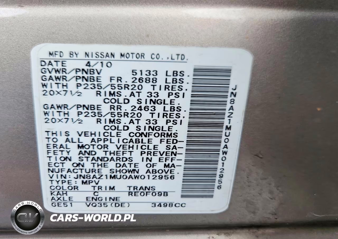 2010 Nissan Murano S VIN:JN8AZ1MU0AW012956 - 14