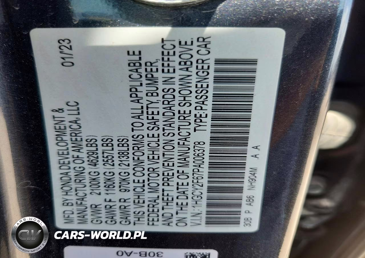 2023 Honda Accord Hybrid Exl VIN:1HGCY2F67PA006378 - 12