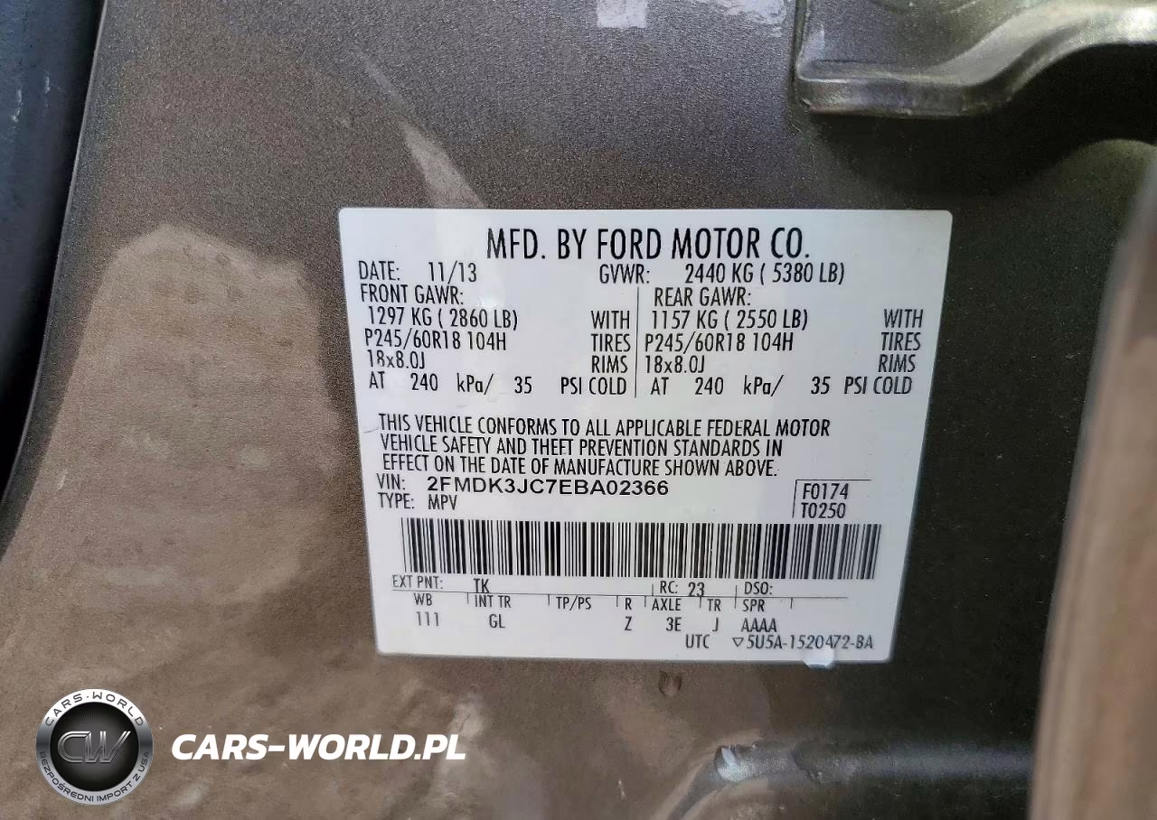 2014 Ford Edge Sel VIN:2FMDK3JC7EBA02366 - 14