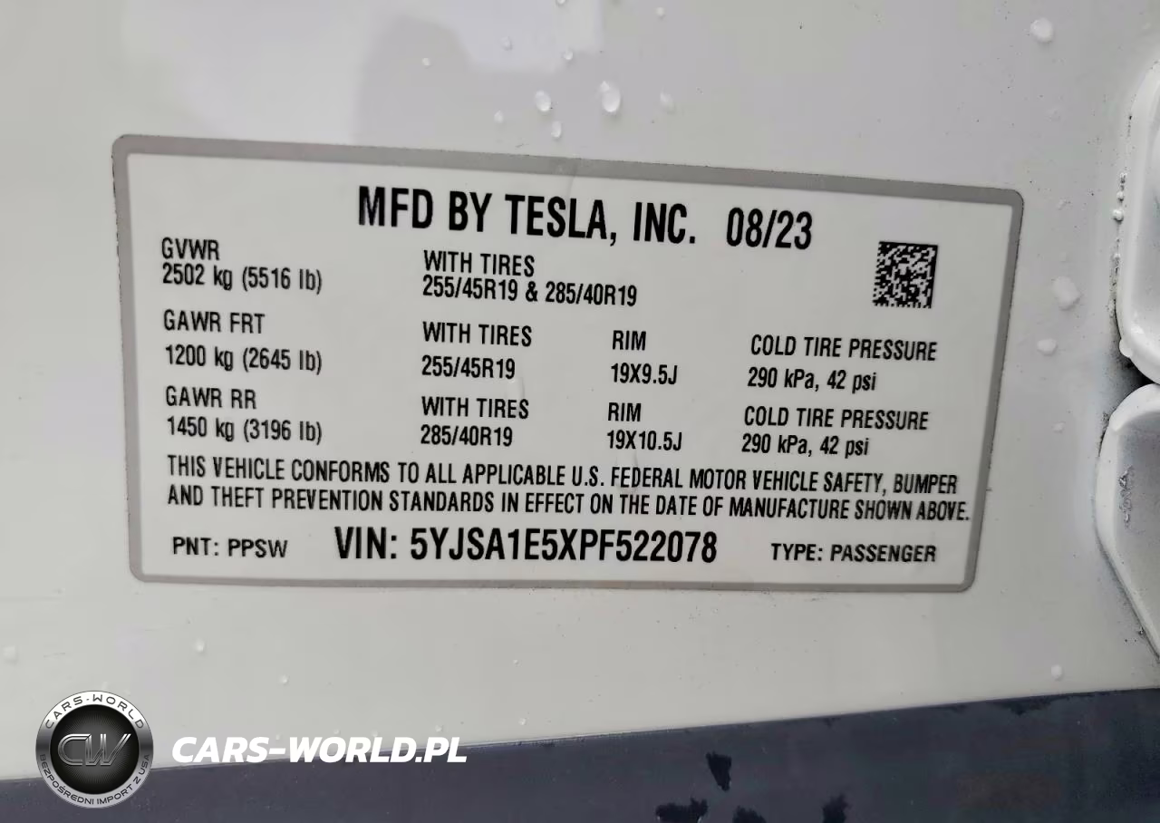 2023 Tesla Model S VIN:5YJSA1E5XPF522078 - 13