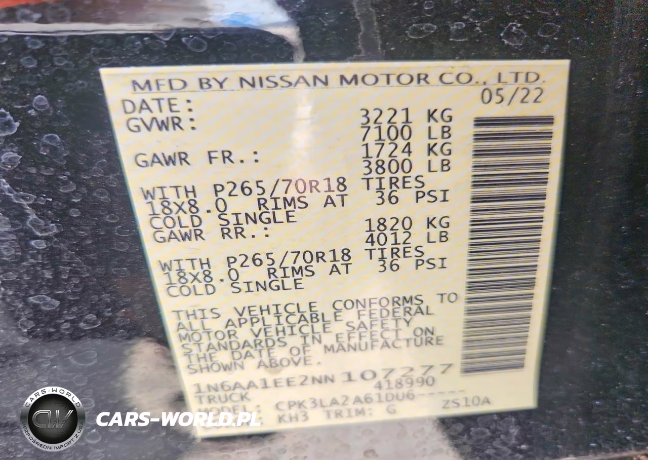 2022 Nissan Titan VIN:1N6AA1EE2NN107277 - 12