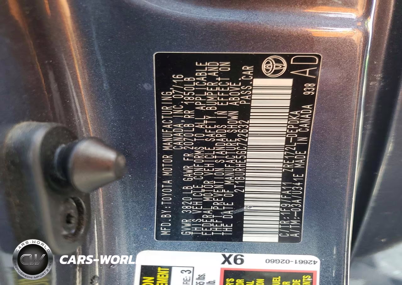 2016 Toyota Corolla L VIN:2T1BURHE5GC722632 - 12