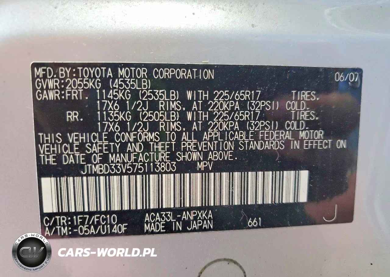 2007 Toyota Rav4 Base VIN:JTMBD33V575113803 - 12