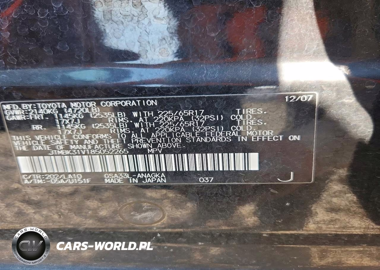 2008 Toyota Rav4 Limited VIN:JTMBK31V185052265 - 13