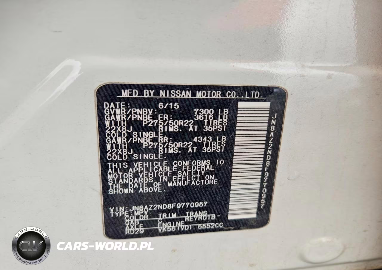2015 Infiniti Qx80 Base VIN:JN8AZ2ND8F9770957 - 12