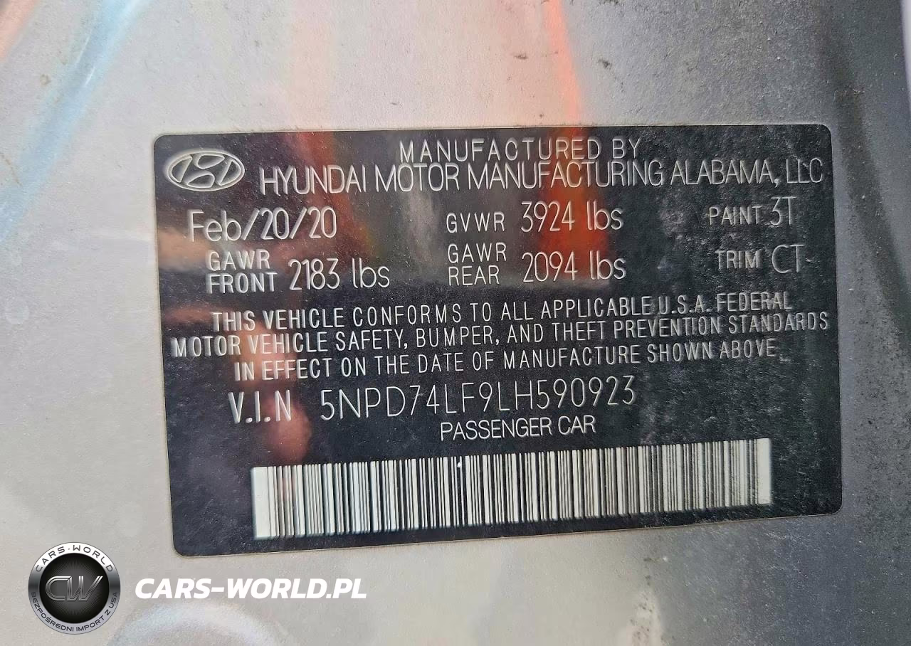 2020 Hyundai Elantra Se VIN:5NPD74LF9LH590923 - 12