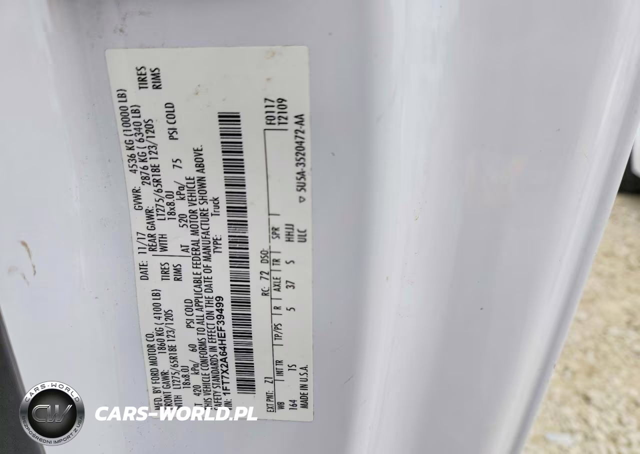 2017 Ford F250 Super Duty VIN:1FT7X2A64HEF39499 - 13