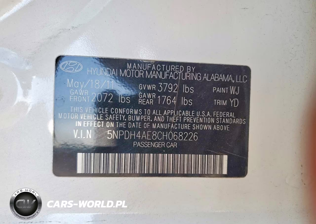 2012 Hyundai Elantra Gls VIN:5NPDH4AE8CH068226 - 12