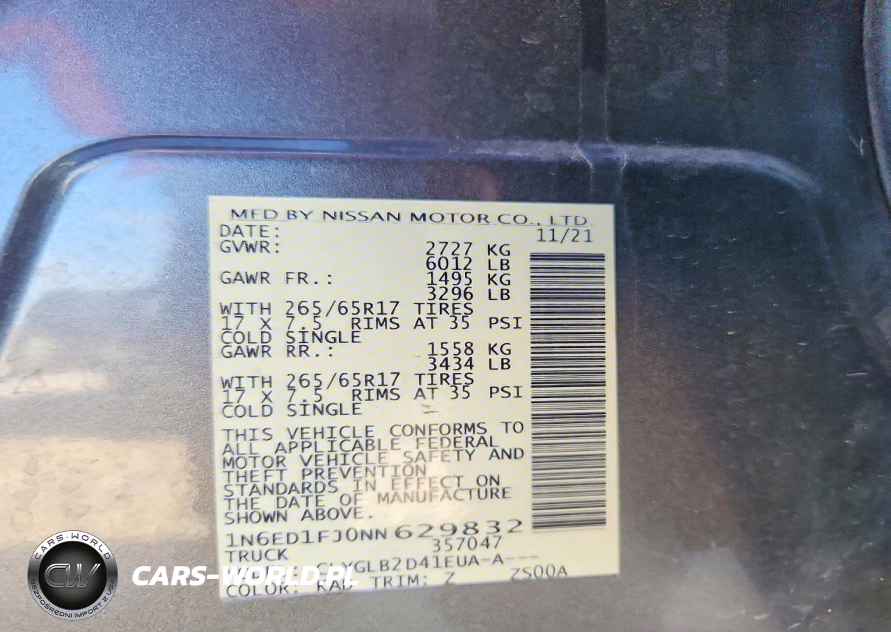 2022 Nissan Frontier Sv VIN:1N6ED1FJ0NN629832 - 12
