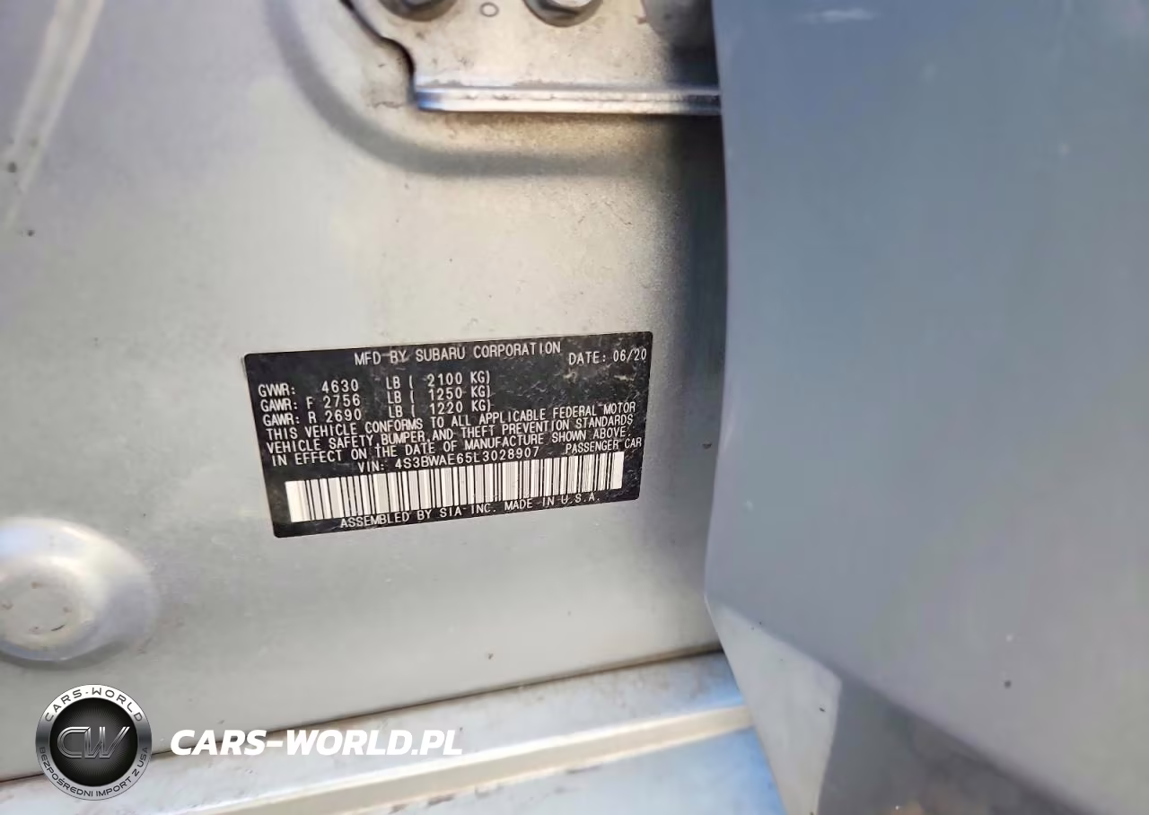 2020 Subaru Legacy Premium VIN:4S3BWAE65L3028907 - 12