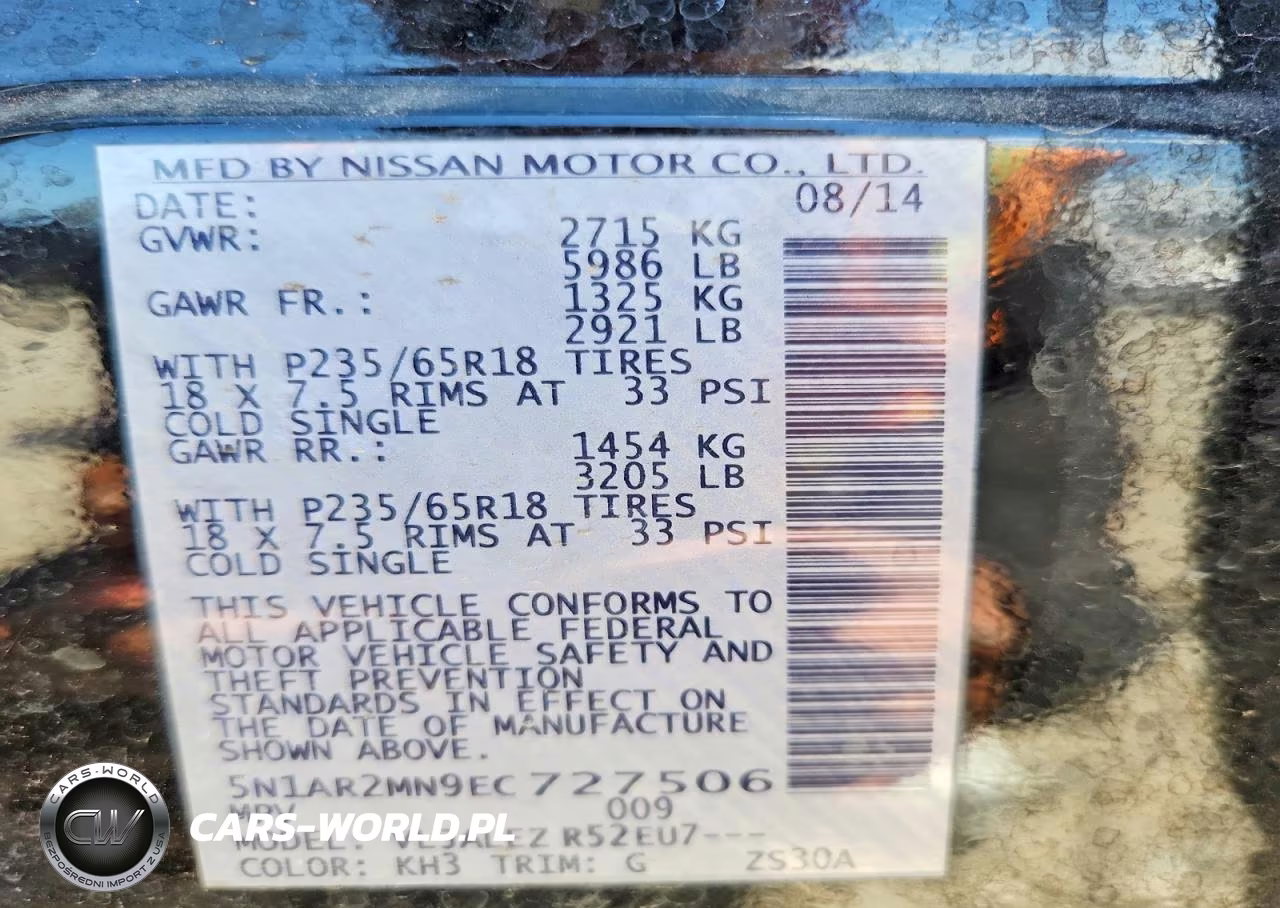 2014 Nissan Pathfinder Sv VIN:5N1AR2MN9EC727506 - 13
