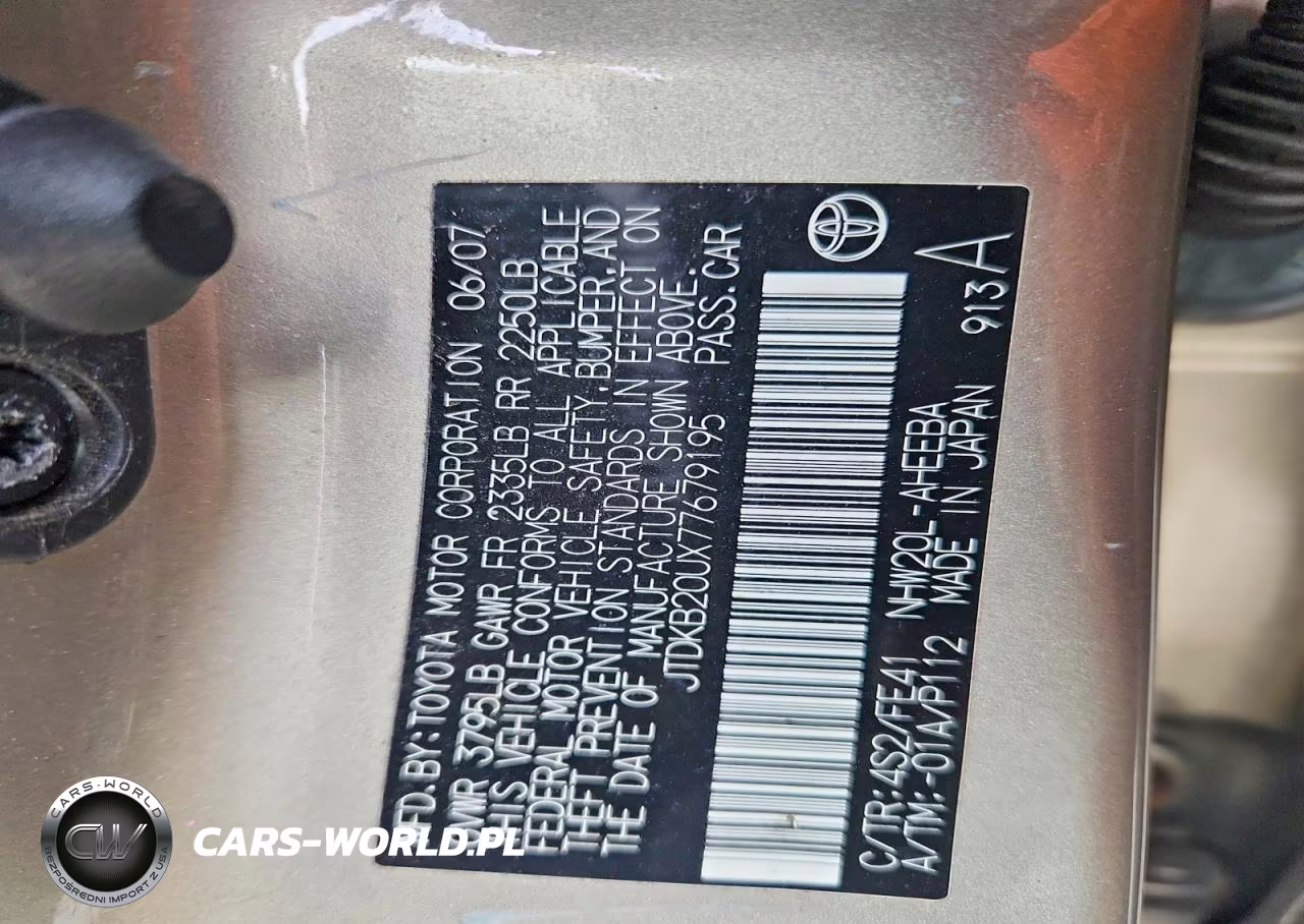 2007 Toyota Prius Base VIN:JTDKB20UX77679195 - 13