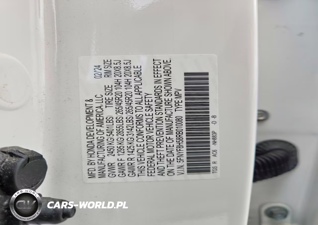 2024 Honda Passport Exl VIN:5FNYF8H58RB010080 - 14