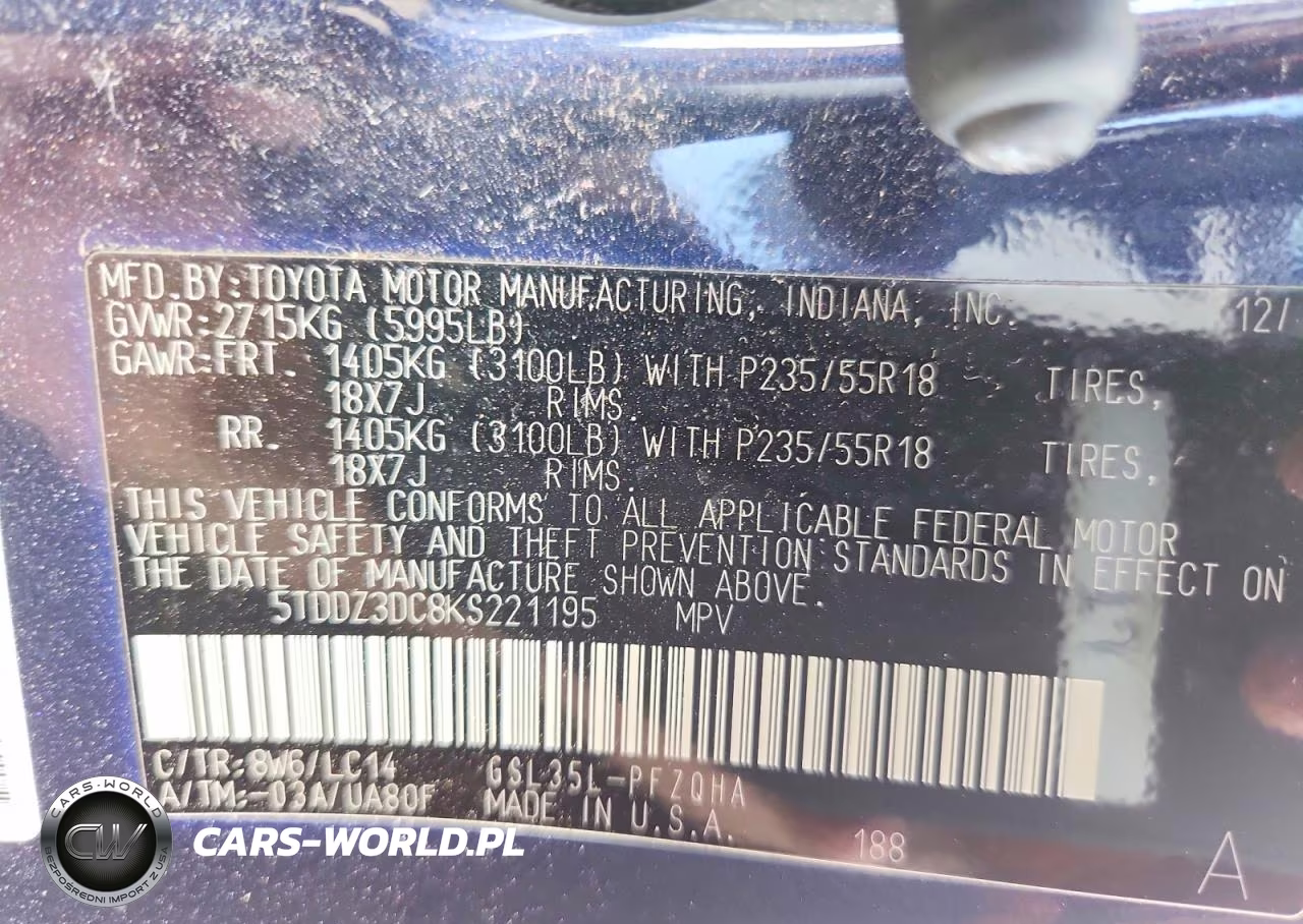 2019 Toyota Sienna Xle 7-Passenger VIN:5TDDZ3DC8KS221195 - 14