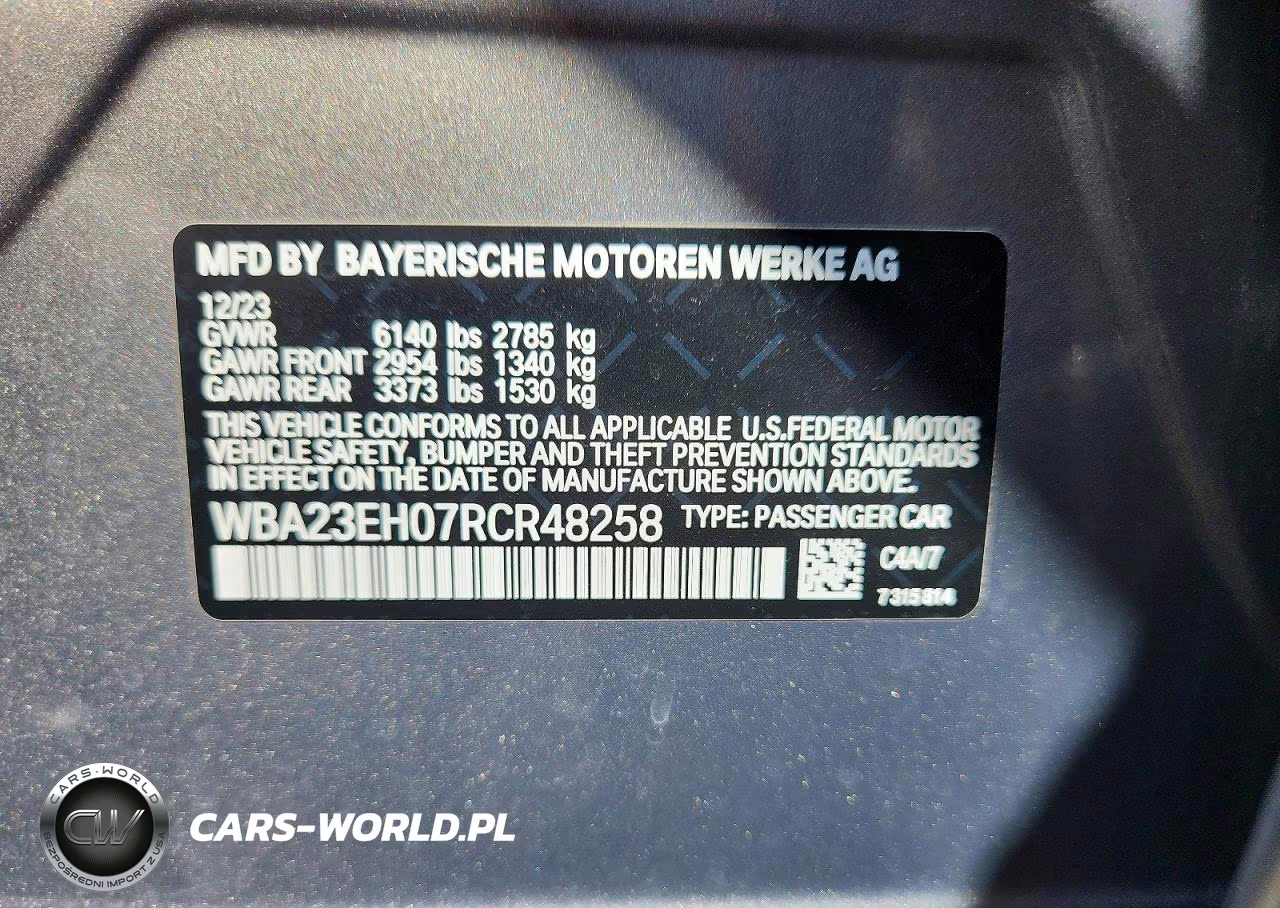 2024 BMW 740 I VIN:WBA23EH07RCR48258 - 12