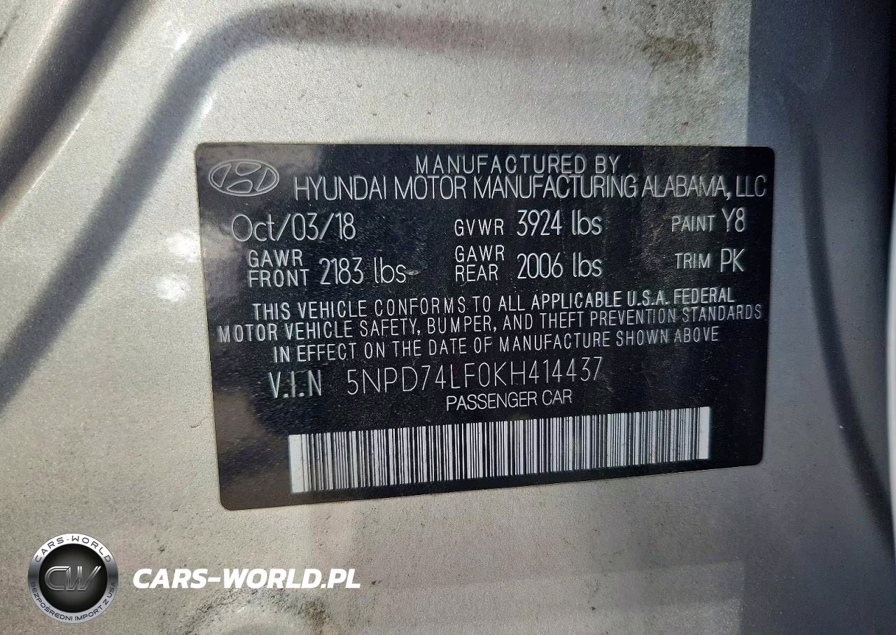 2019 Hyundai Elantra Se VIN:5NPD74LF0KH414437 - 12