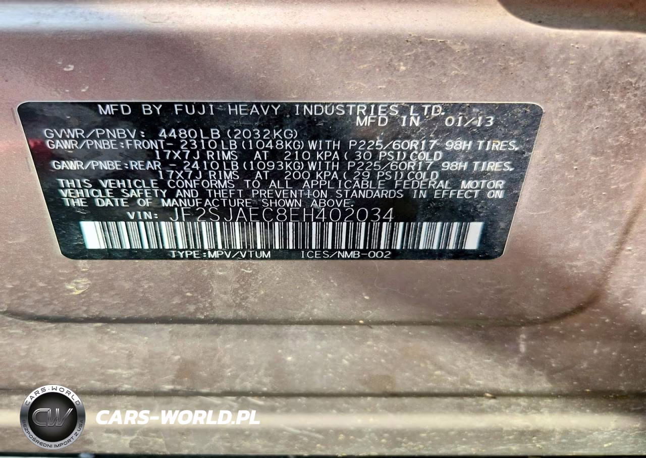 2014 Subaru Forester 2.5I Premium VIN:JF2SJAEC8EH402034 - 12