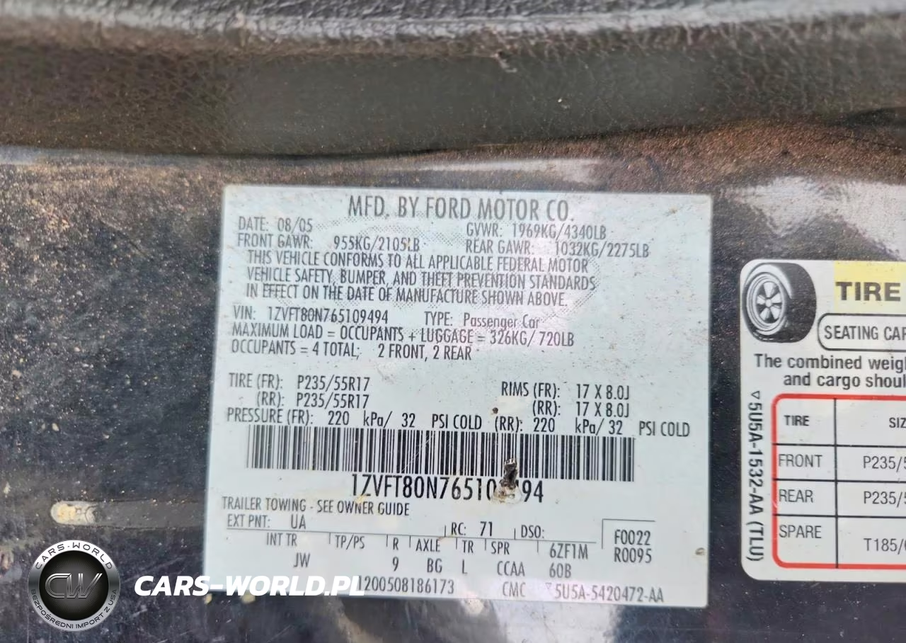 2006 Ford Mustang VIN:1ZVFT80N765109494 - 12