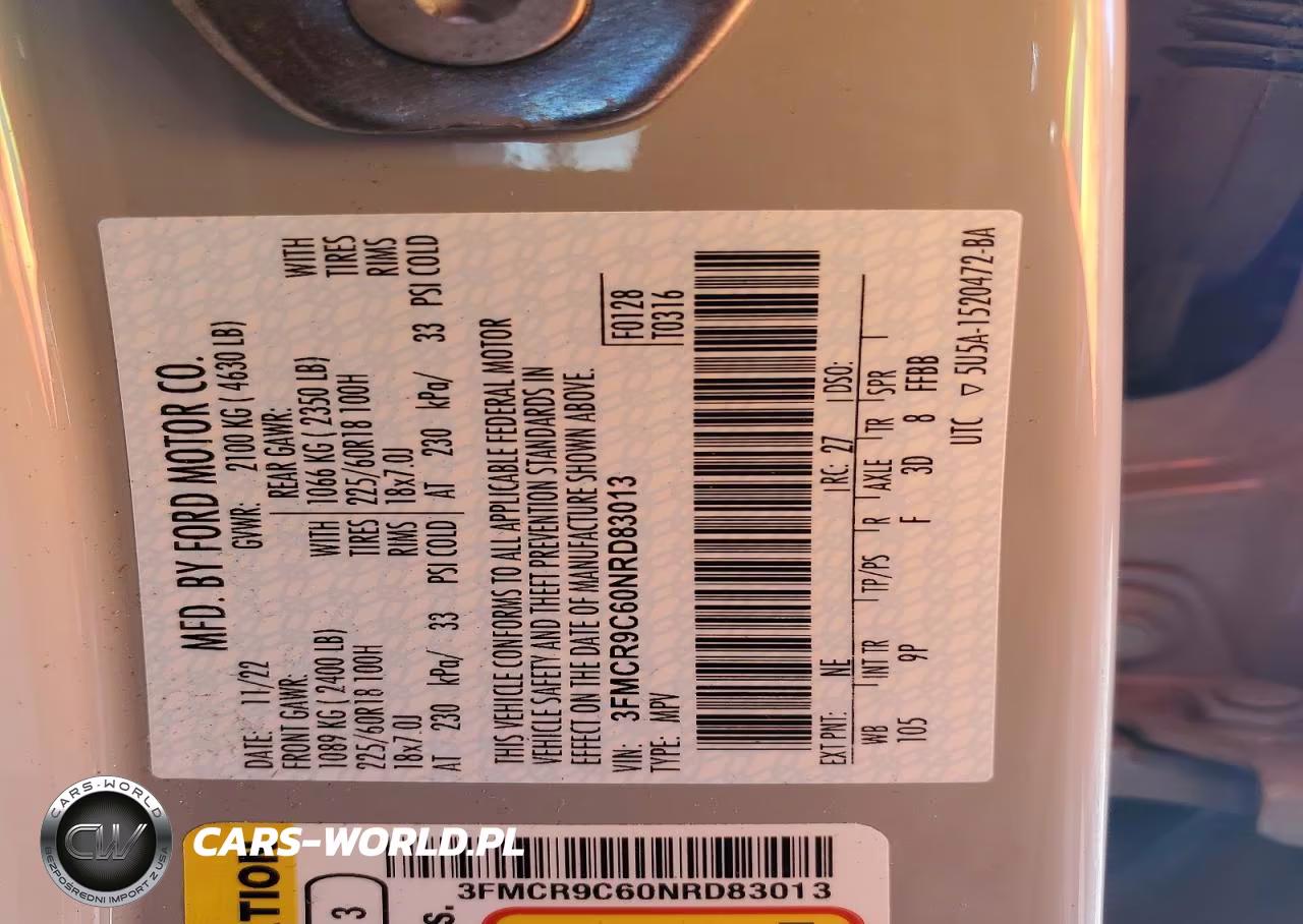 2022 Ford Bronco Sport Outer Banks VIN:3FMCR9C60NRD83013 - 14