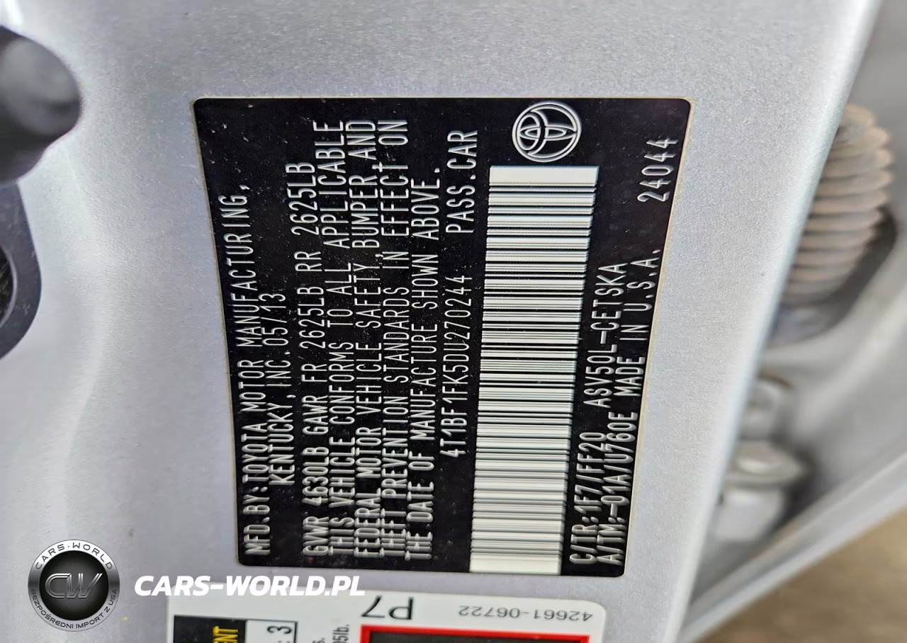 2013 Toyota Camry Se VIN:4T1BF1FK5DU270244 - 12