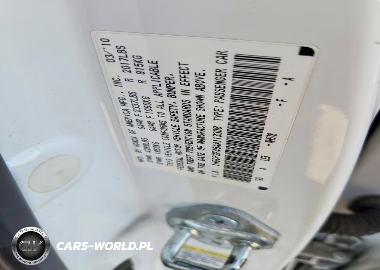 2010 Honda Accord Lxp VIN:1HGCP2F45AA113308 - 12