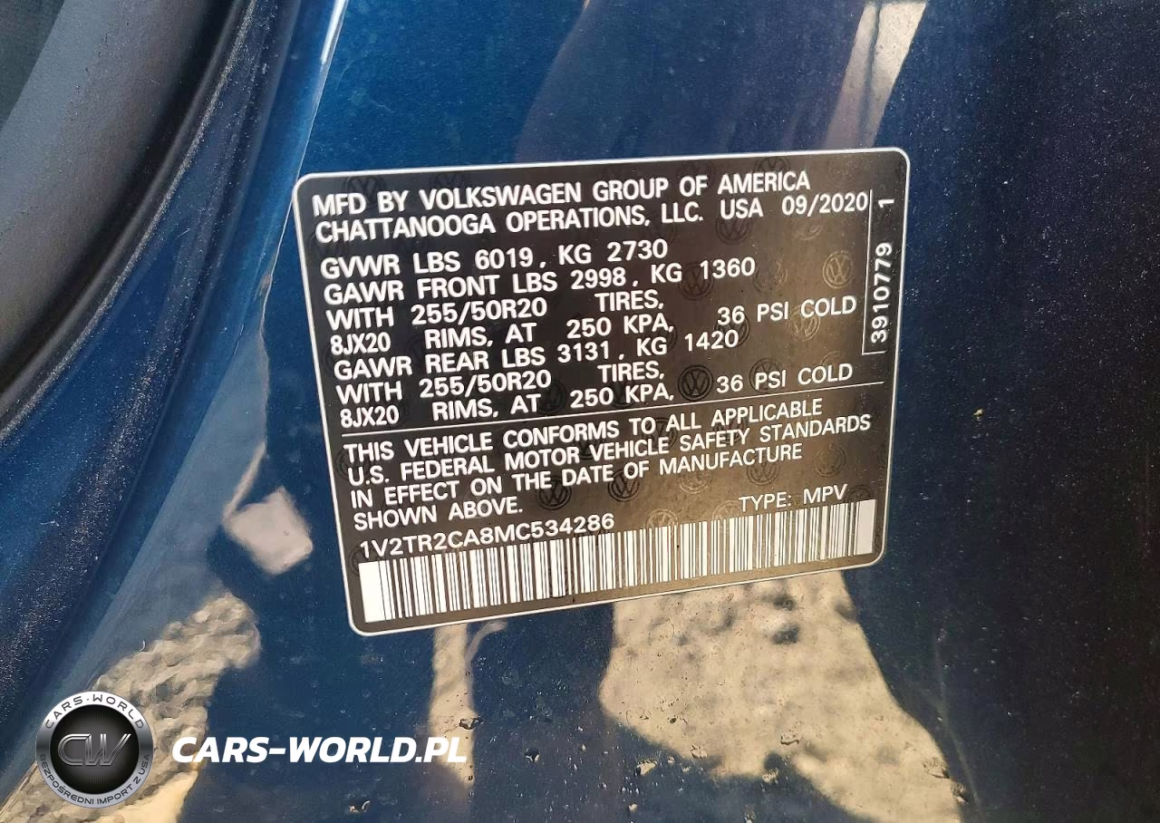 2021 Volkswagen Atlas Sel Premium VIN:1V2TR2CA8MC534286 - 13