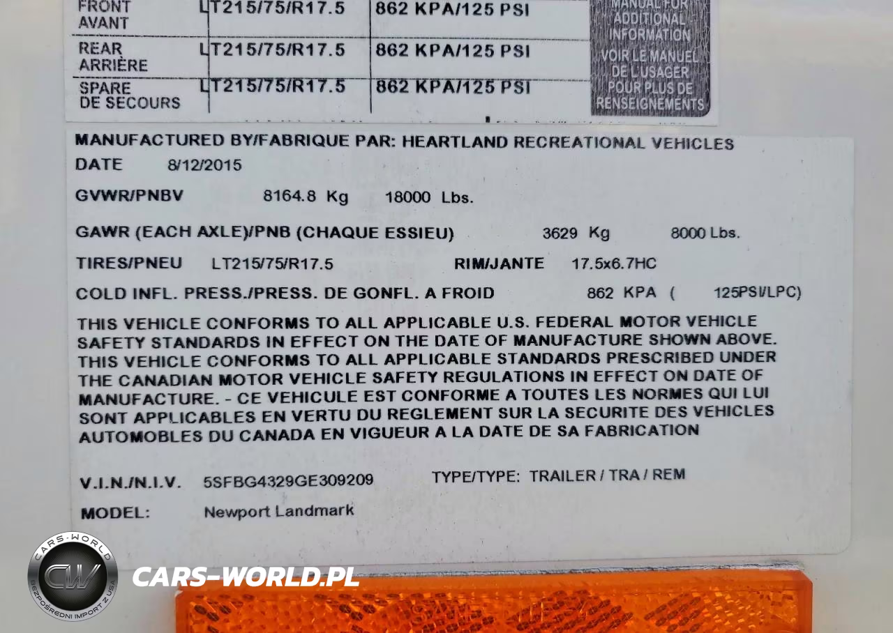 2016 Heartland Landmark Camper VIN:5SFBG4329GE309209 - 10