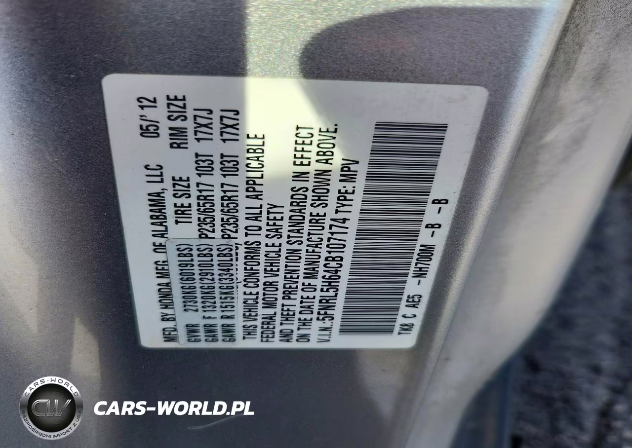 2012 Honda Odyssey Exl VIN:5FNRL5H64CB107174 - 13
