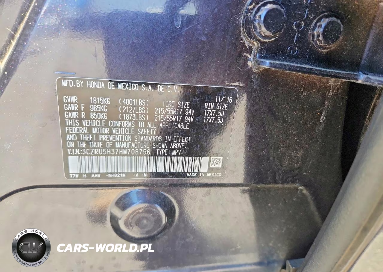 2017 Honda Hr-V Lx VIN:3CZRU5H37HM708756 - 13