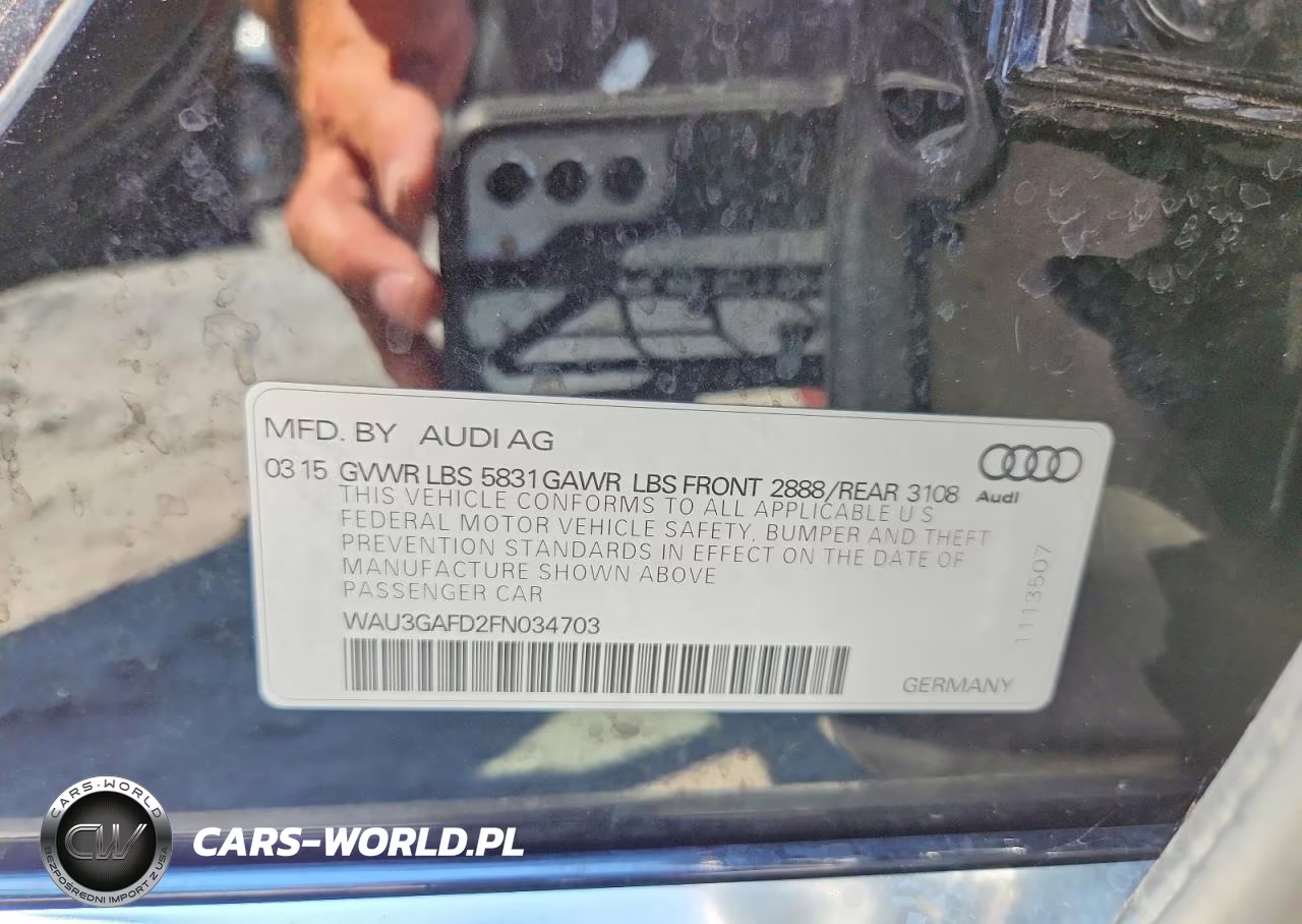 2015 Audi A8 L Quattro VIN:WAU3GAFD2FN034703 - 12