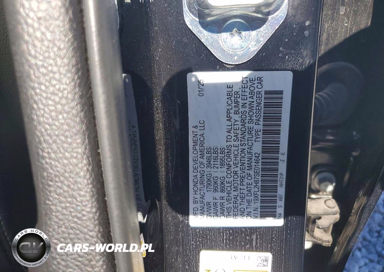 2025 Honda Civic Sport VIN:19XFL2H87SE014642 - 12