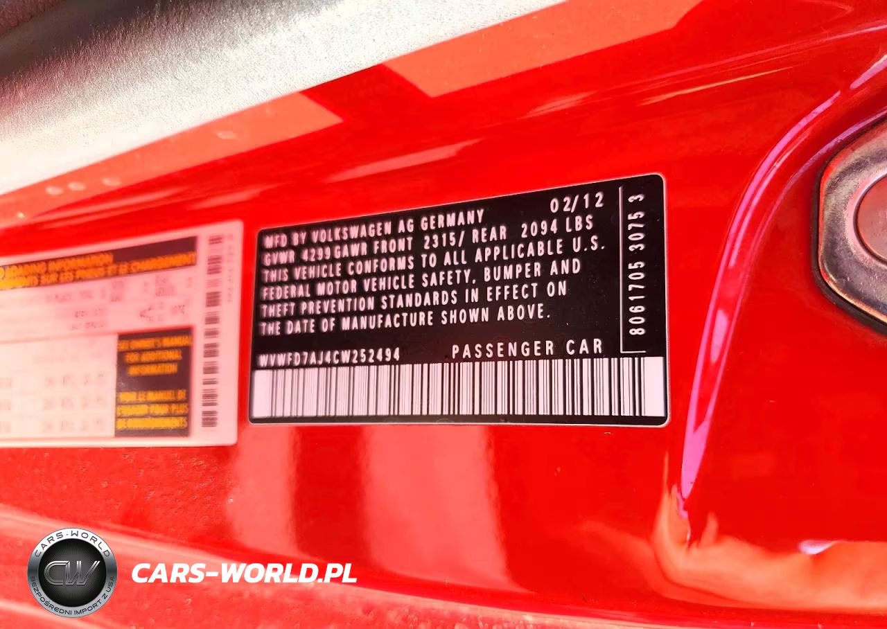 2012 Volkswagen Gti VIN:WVWFD7AJ4CW252494 - 12
