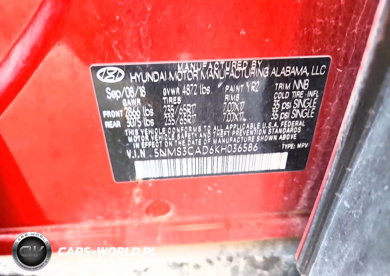 2019 Hyundai Santa Fe Sel 2.4L VIN:5NMS3CAD6KH036586 - 13