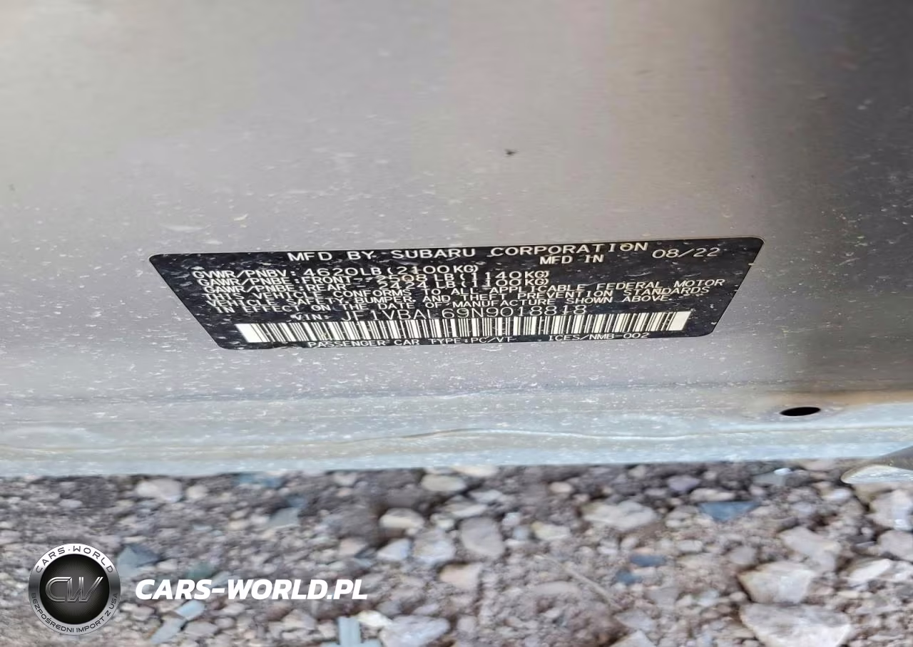 2022 Subaru Wrx Limited VIN:JF1VBAL69N9018818 - 12