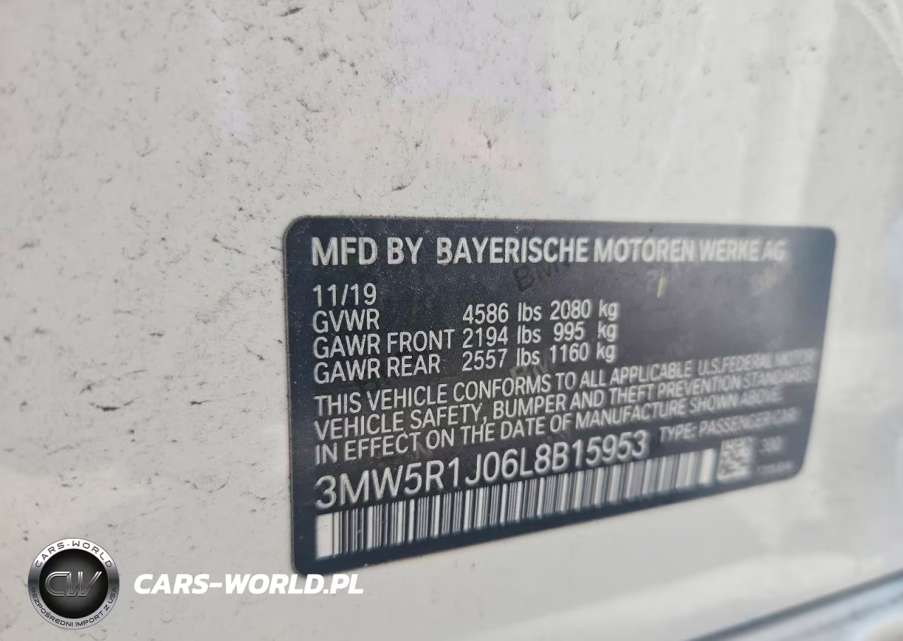 2020 BMW 330I VIN:3MW5R1J06L8B15953 - 12