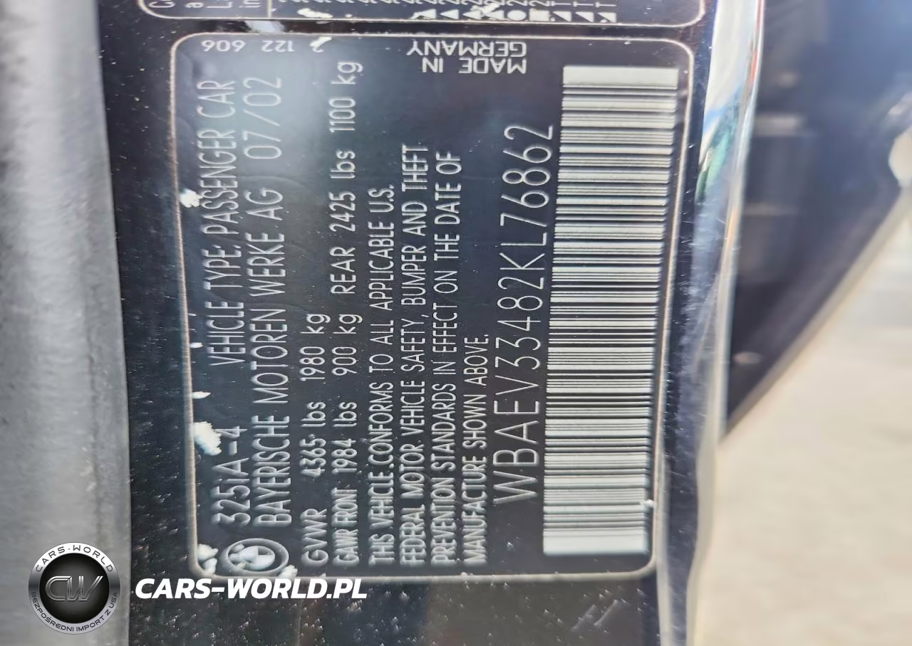 2002 BMW 325I VIN:WBAEV33482KL76862 - 12