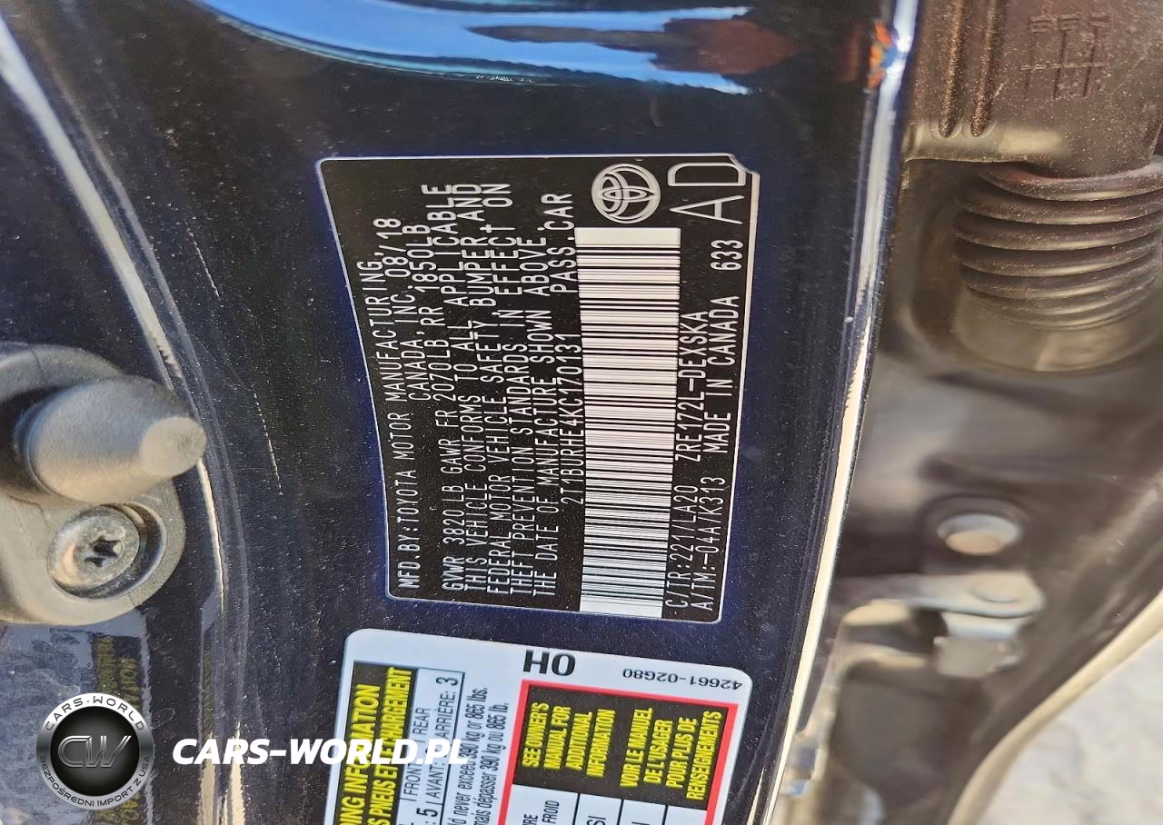 2019 Toyota Corolla Xse VIN:2T1BURHE4KC170131 - 13