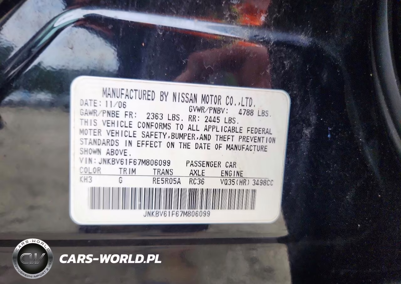 2007 Infiniti G35 X VIN:JNKBV61F67M806099 - 12