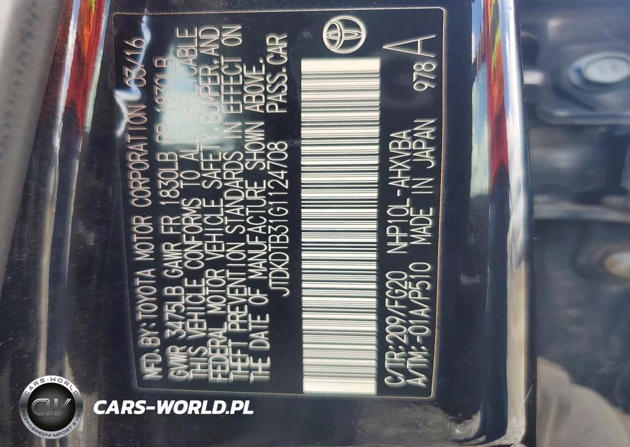 2016 Toyota Prius C Two VIN:JTDKDTB31G1124708 - 13