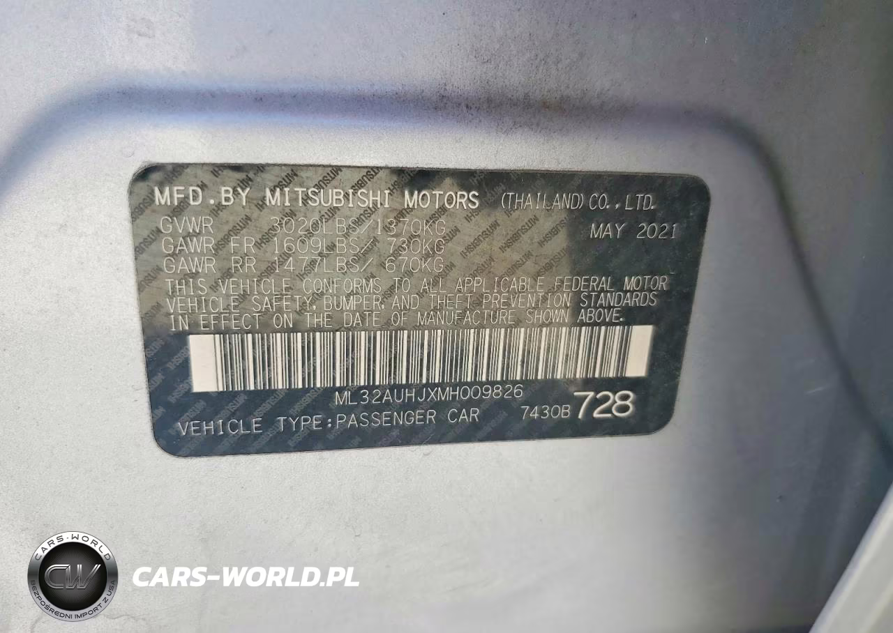 2021 Mitsubishi Mirage Es VIN:ML32AUHJXMH009826 - 13