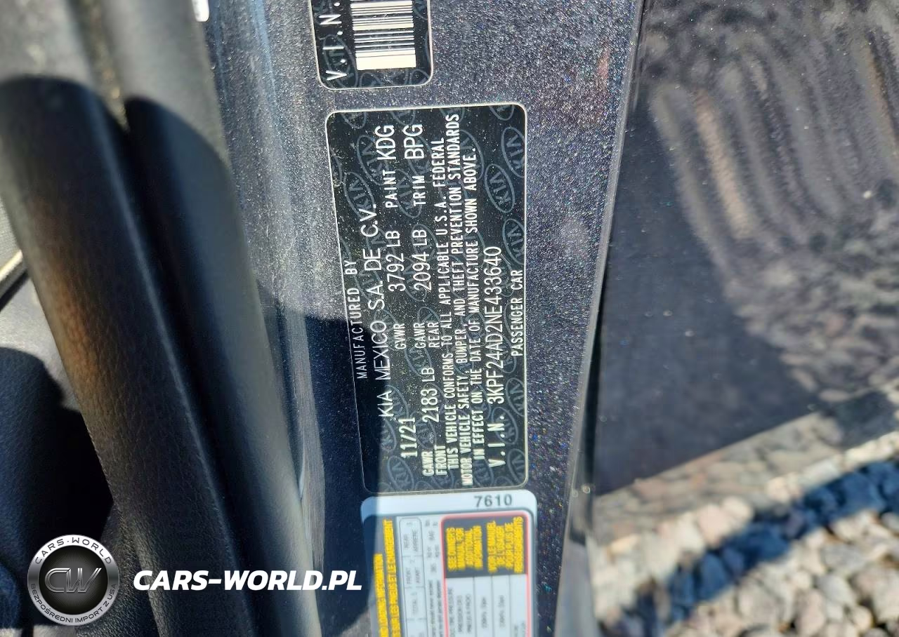 2022 Kia Forte Lxs VIN:3KPF24AD2NE433640 - 12