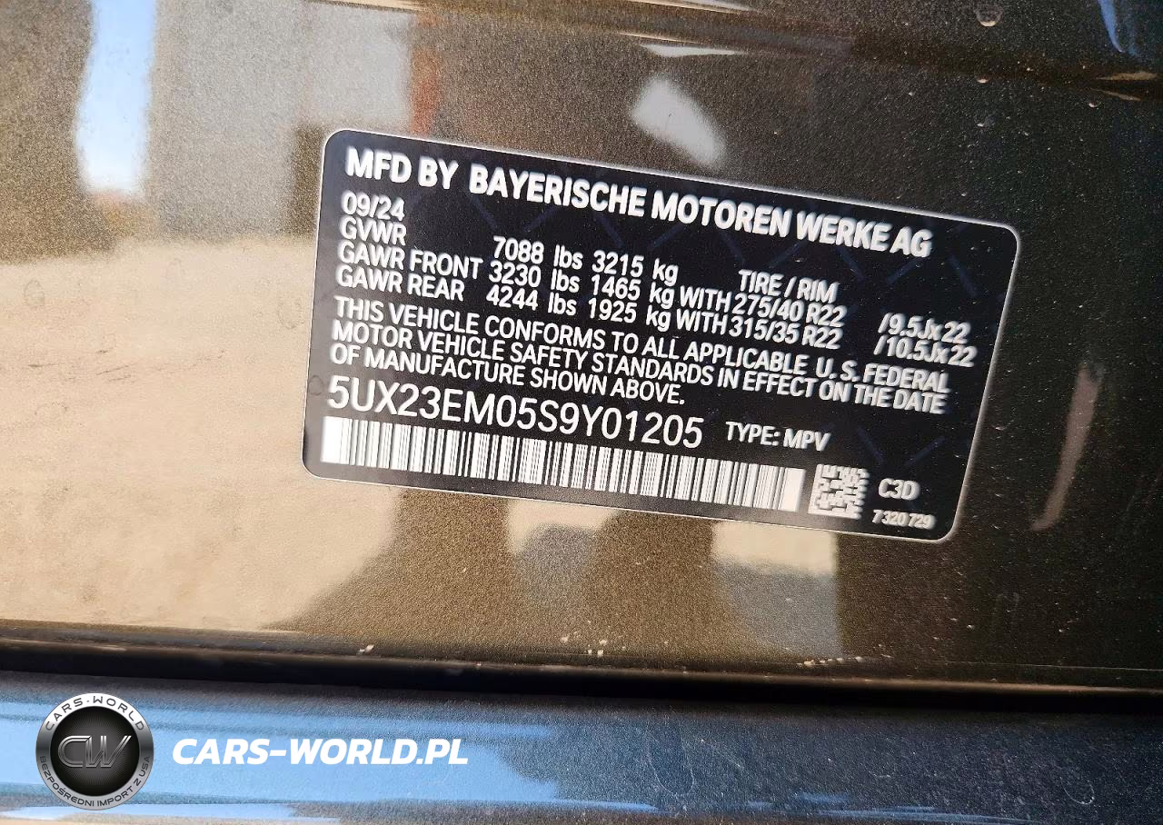 2025 BMW X7 xDrive40I VIN:5UX23EM05S9Y01205 - 13