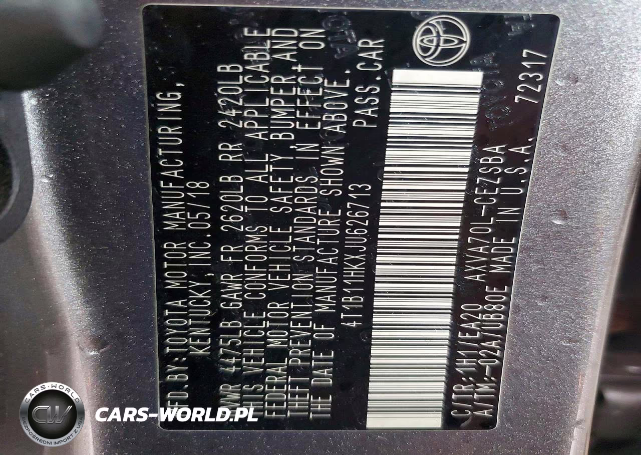 2018 Toyota Camry Se VIN:4T1B11HKXJU626713 - 13
