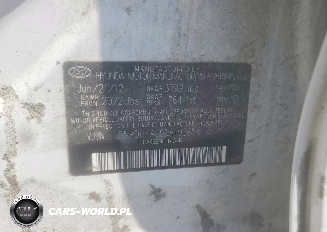 2013 Hyundai Elantra Gls VIN:5NPDH4AE5DH193654 - 12