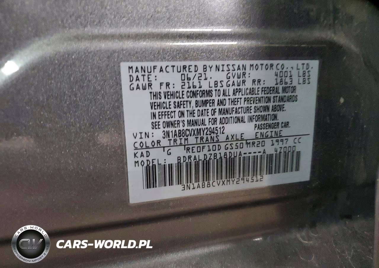2021 Nissan Sentra Sv VIN:3N1AB8CVXMY294512 - 12