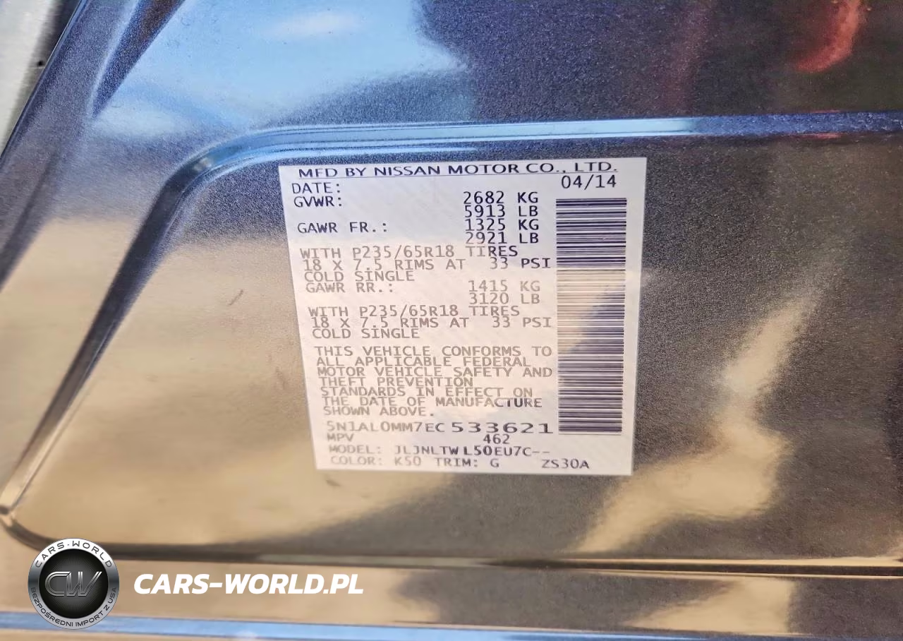 2014 Infiniti Qx60 Base VIN:5N1AL0MM7EC533621 - 12