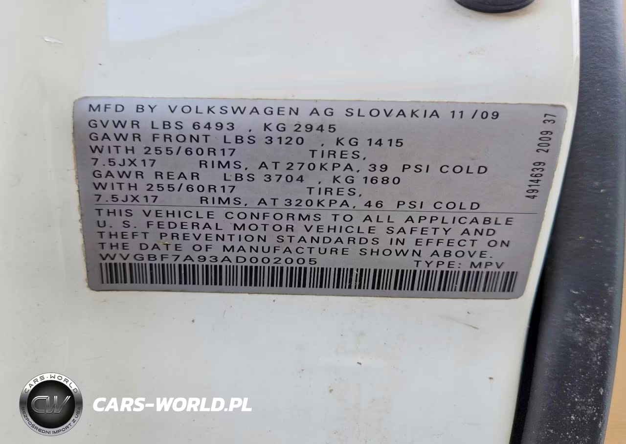 2010 Volkswagen Touareg V6 VIN:WVGBF7A93AD002005 - 13