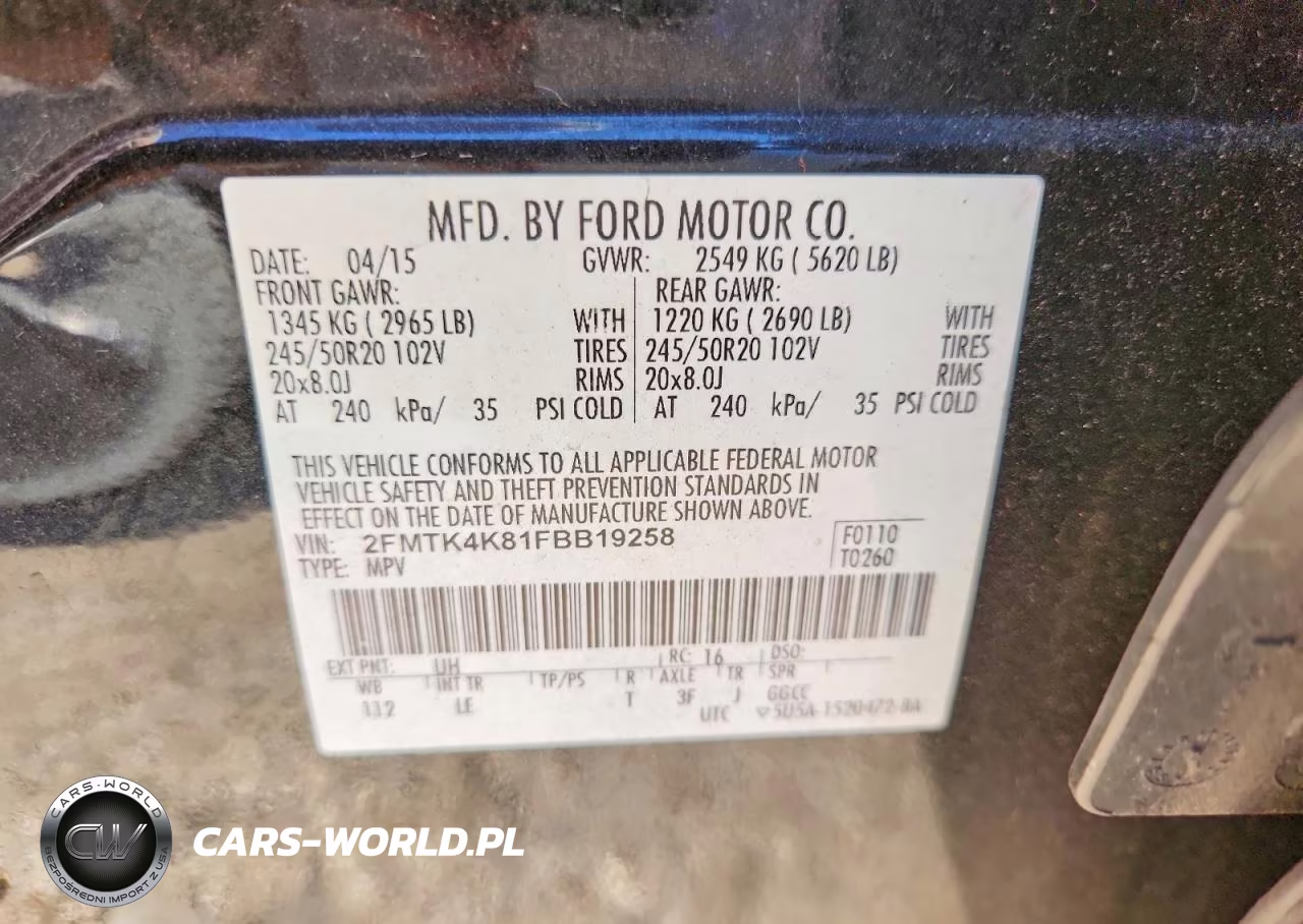 2015 Ford Edge Titanium VIN:2FMTK4K81FBB19258 - 14